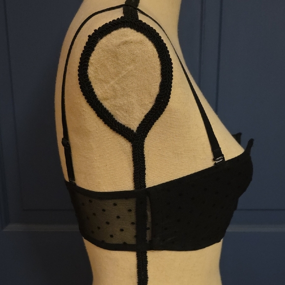 NWOT Free People Intimately Polka Dot Black Women's Bralette Removable Straps Sm - Picture 5 of 9